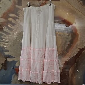 Elegant Pink and White Women's Skirt